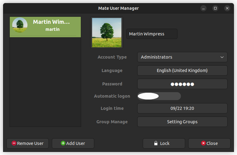 MATE User Manager