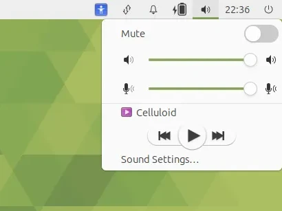 Screenshot of sound indicator